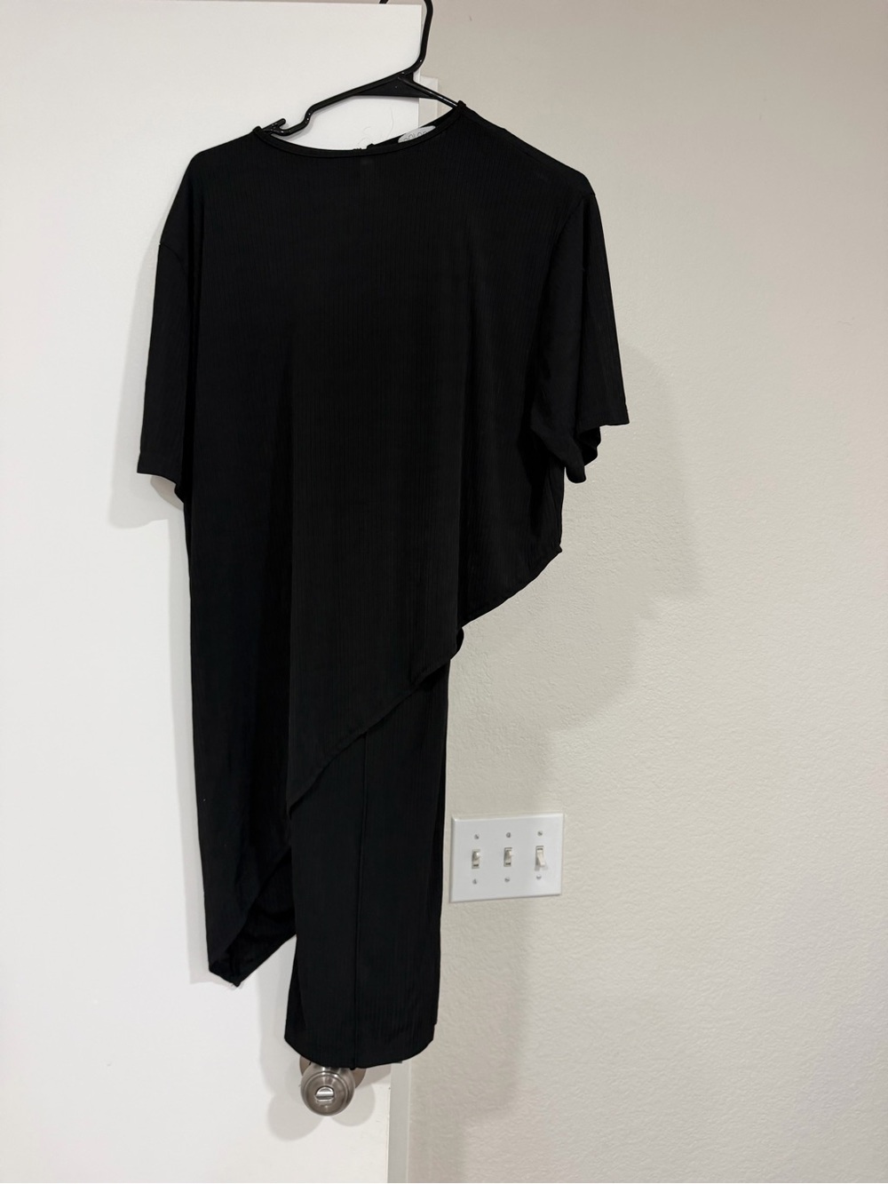 FASHFOCUSED sasi set- modest lounge asymmetric top and matching ribbed pant